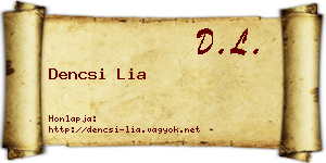 Dencsi Lia névjegykártya